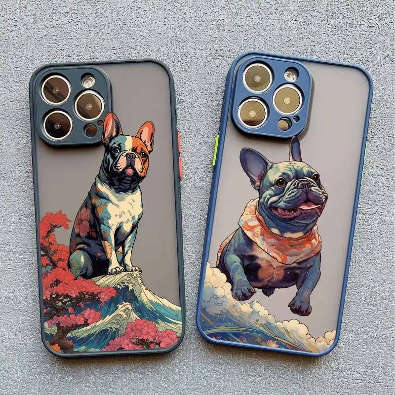 Funny Surfing Dog Shockproof Phone Case For iPhone 15 14 Pro Max Plus 13 12 Mini 13 12 11 Pro Max 7 8 Plus SE 2020 XR X XS Cover