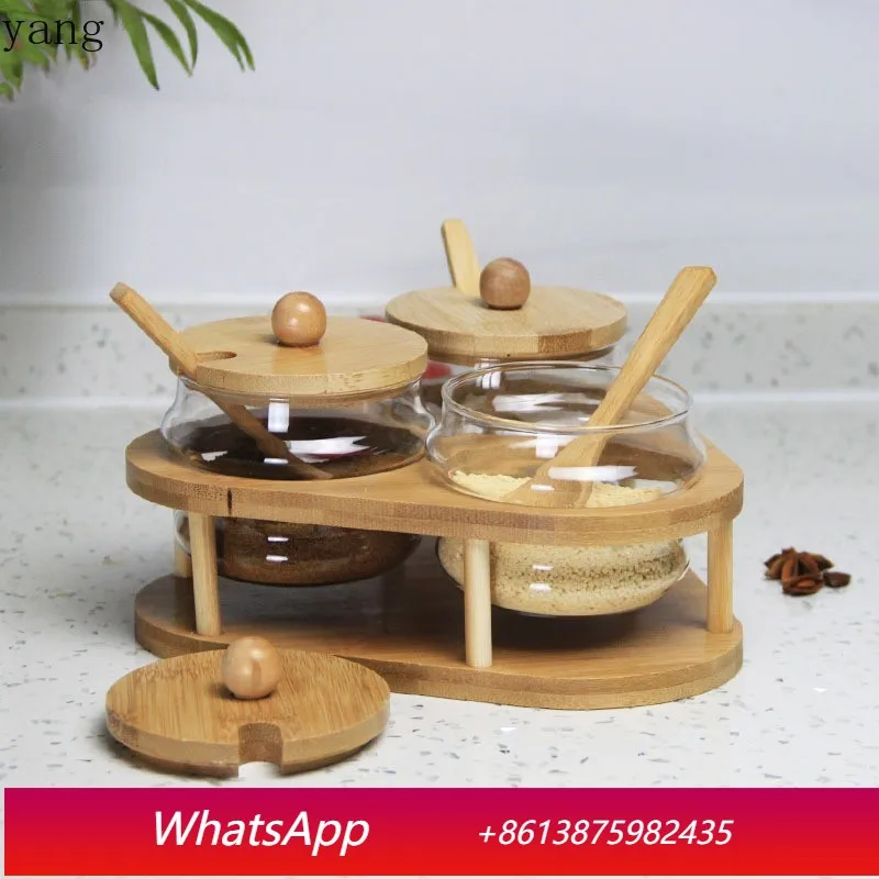 

CX seasoning jar kitchen supplies seasoning box glass three-piece set