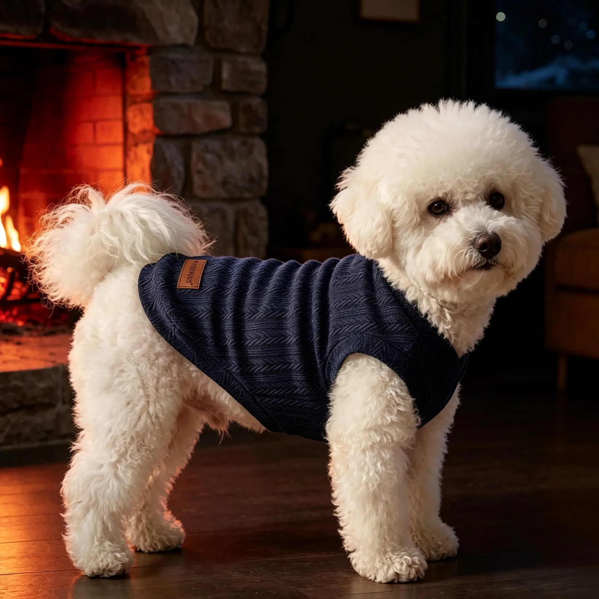 Dog knitted vest, herringbone pit stripe pet base coat, elastic sleeveless dog inner layer, slim fit pet top