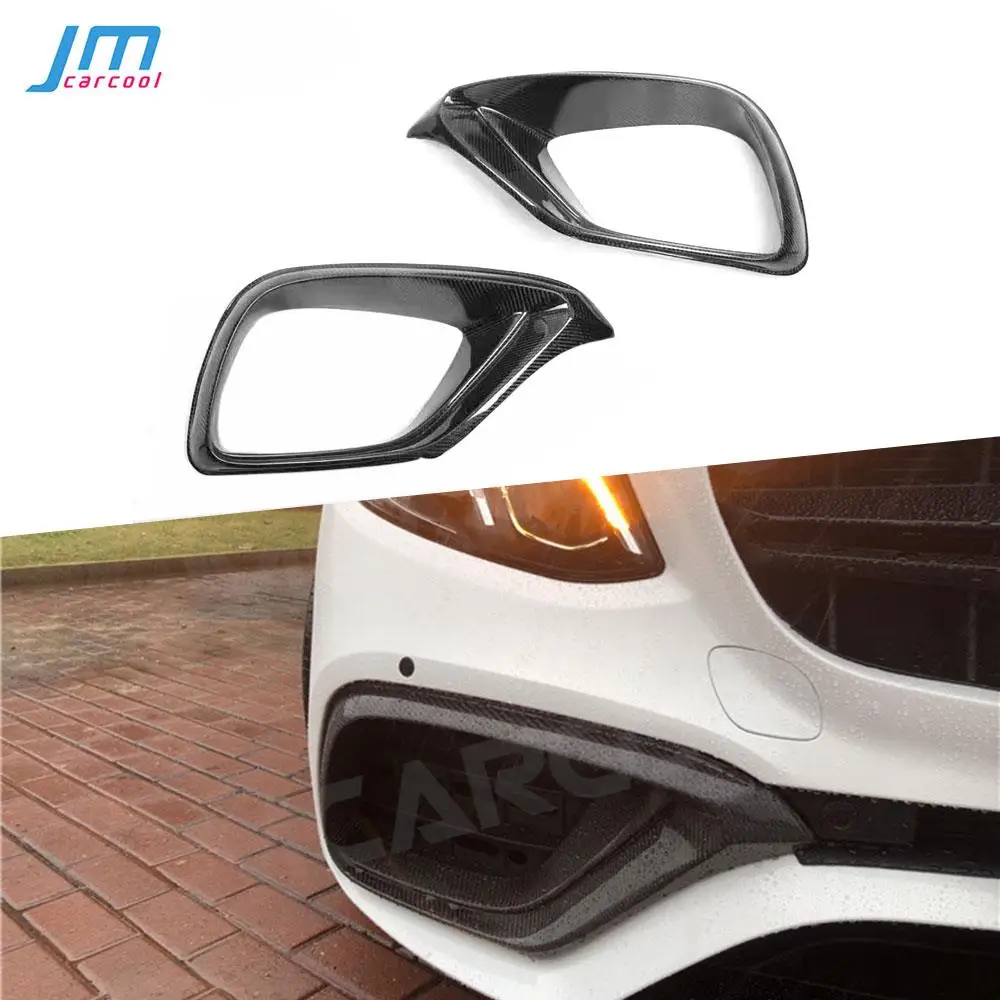 JMCARCOOL Carbon Fiber Front Bumper Air Vent Outlet Fog Cover Trim for Mercedes Benz E Class W213 E63 2017 2018 2019 Body Kits