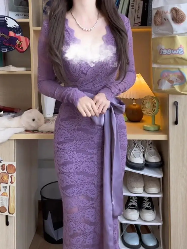 Vestidos femininos vestido discoteca primavera cupro ilhó amarrado em camadas babados cottagecore floresta pastoral relaxado natureza para piquenique ajuste