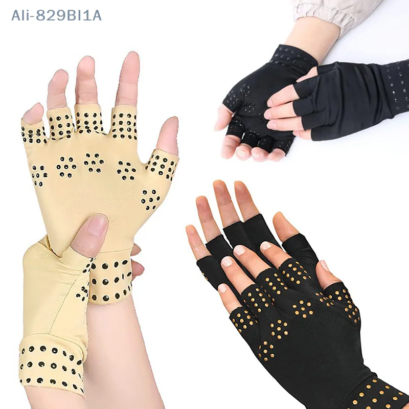 1 Pair Magnetic Gloves Men Women Arthritis Treatment Compression Finger Support Therapy Joint Pressure Non-slip Gloves