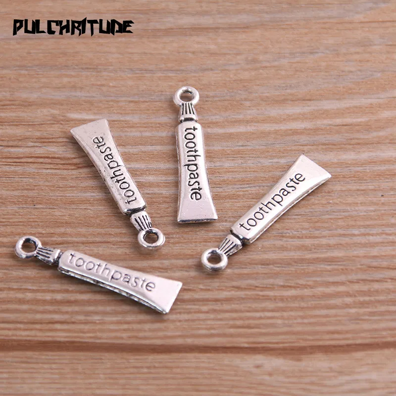 20pcs Metal Zinc Alloy Toothpaste Toothbrush Charms Fit Jewelry Daily Necessit Pendant Charms Makings
