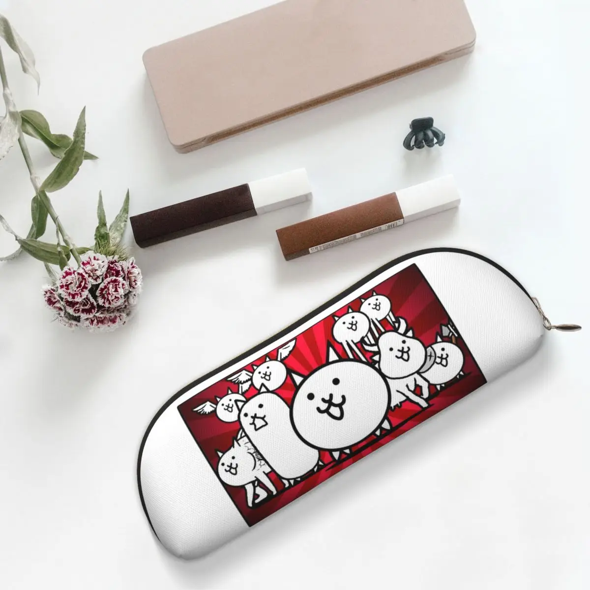 مقلمة Nyanko Great War Battle Cats مقلمة وحقيبة تخزين وأدوات مكتبية وحقيبة أقلام رصاص ذات سعة كبيرة للأطفال