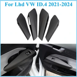 For LHD VW ID.4 2021-2024 ABS Window Switch Trim Panel Car Door Panel Cover Matt Carbonfiber Pattern ID4 Accessroies