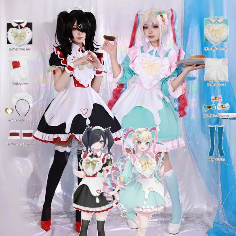 

Ame-chan Angel-chan Maid Cosplay Costume NEEDY GIRL OVERDOSE Anime Dress Outfit Full Set for Halloween Stage Performance
