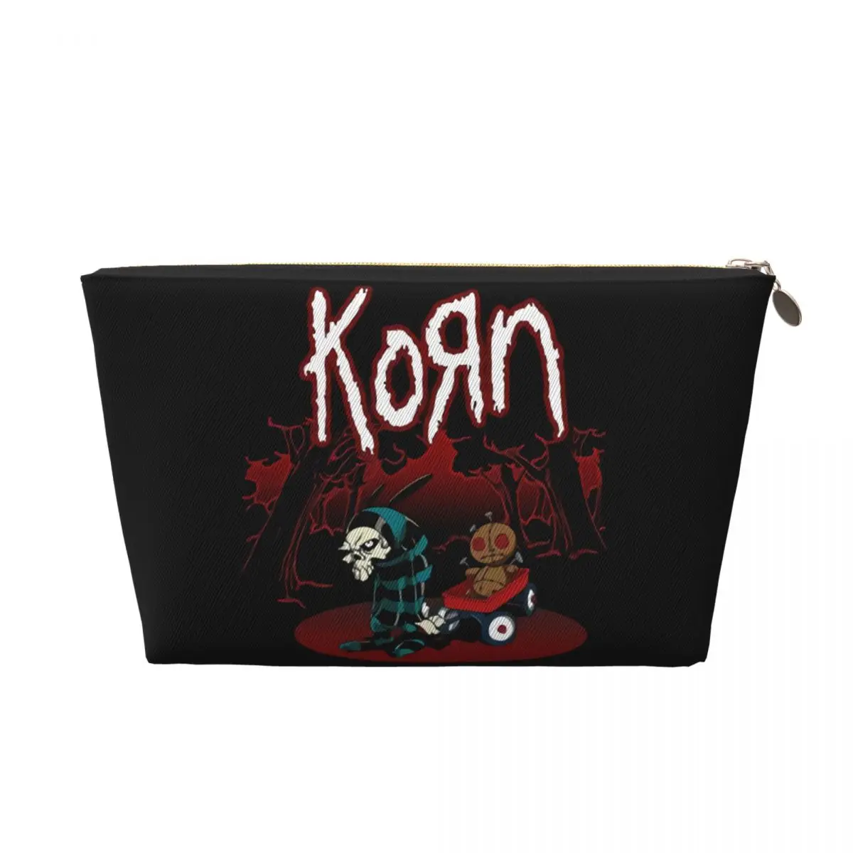 Custom Korns Rock Band Metal Gothic Makeup Bag Women Travel Cosmetic Organizer Fashion Storage Toiletry Bags