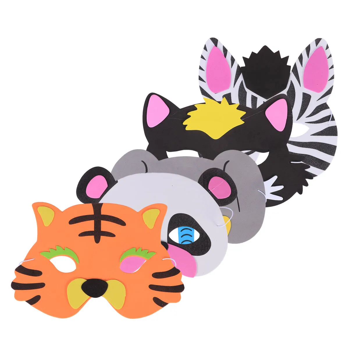 

5 Pcs Animal Face Mask Kids Cartoon Halloween Party Carnival Masks for School Play Birthday Beauty Education Toys Child