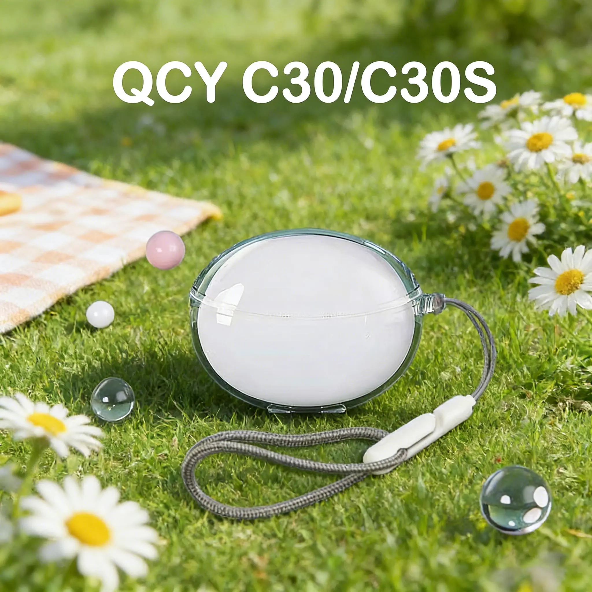 Autumn New Year Cartoon Case for For QCY C30 Ear Clip Bluetooth Headset Transparency Soft TPU For QCY C30S Shockproof shell view 2