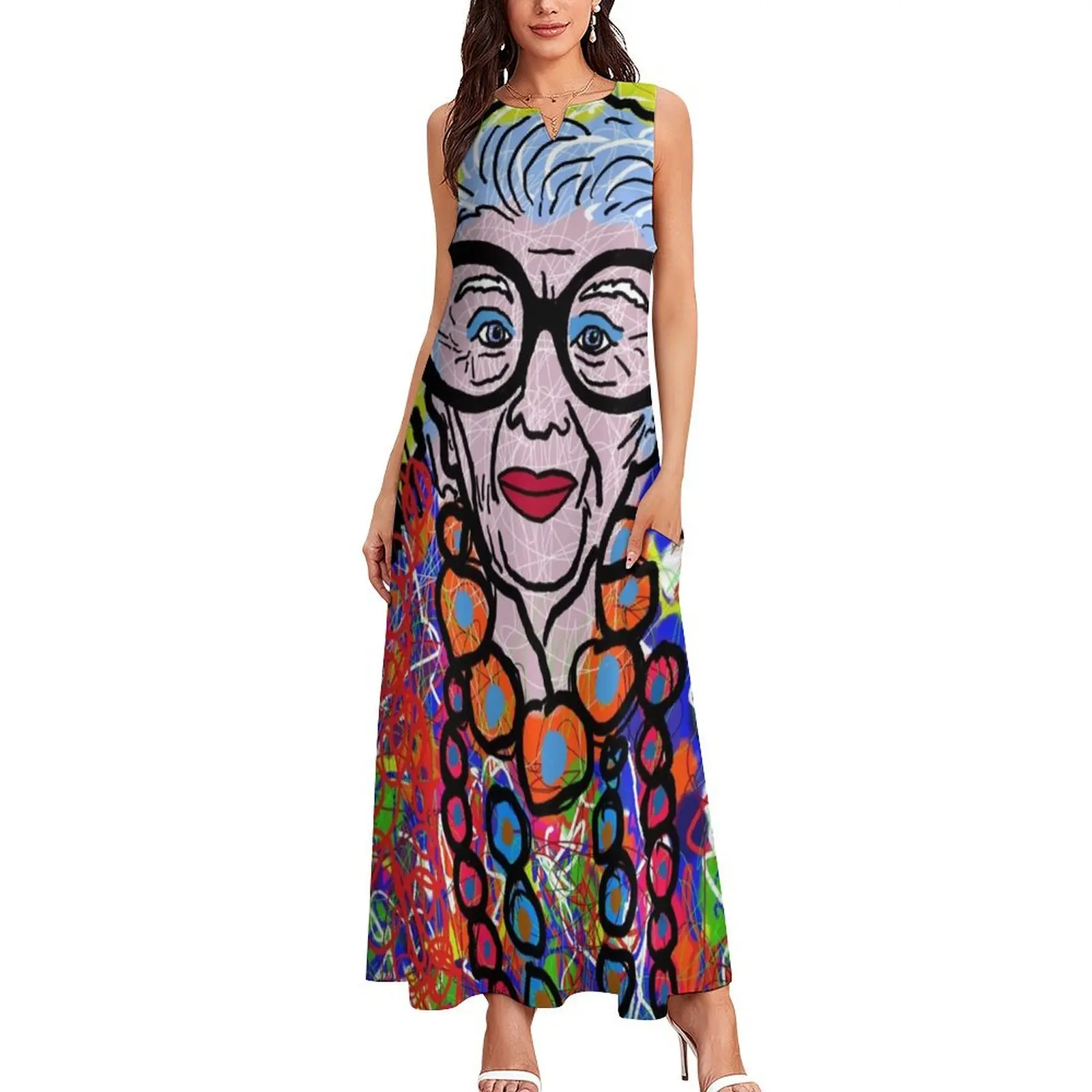 Iris Apfel Long Dress Bride dresses women's elegant loose dresses Summer skirt