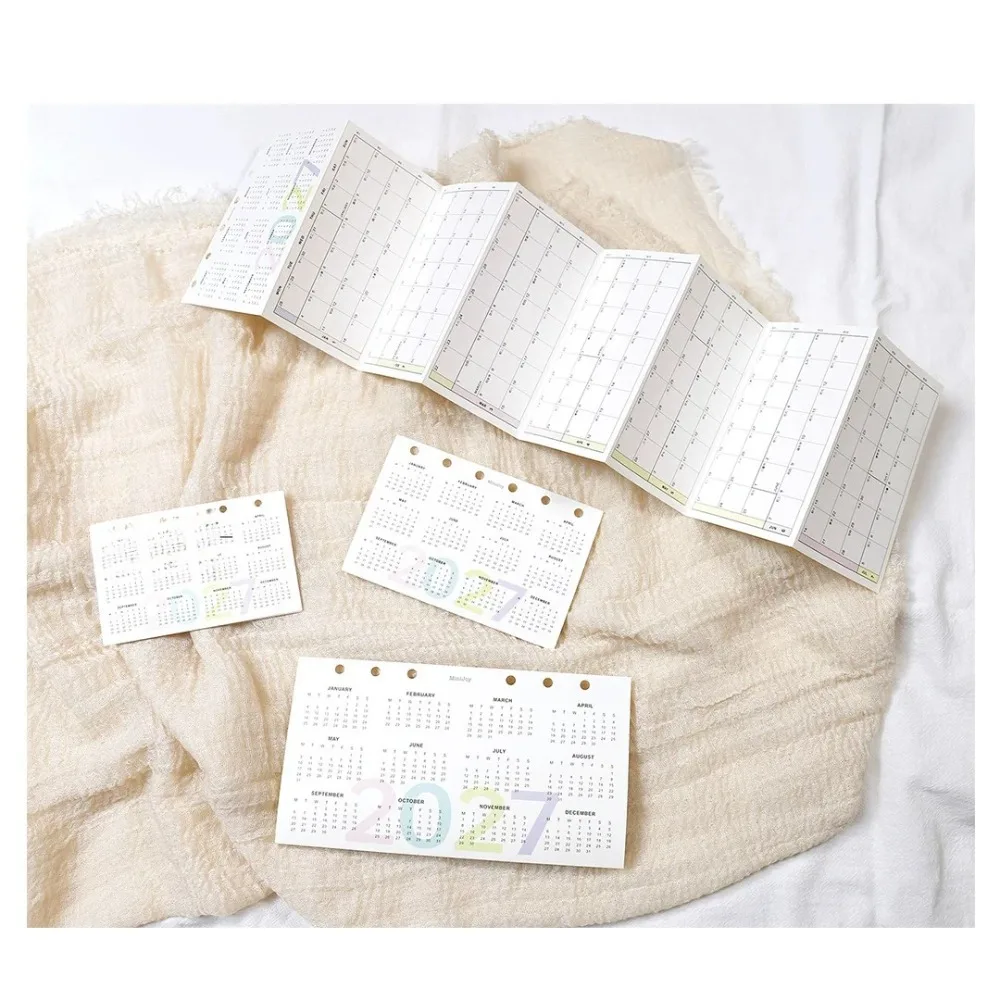 2027 8-fach faltbarer Jahreskalender, lose Blätter, Notizbuch, Planer-Einlage, A6 A7 A8 Kalender, 24 Solar-Terme, Feiertagsplaner-Einlage – Detail 7