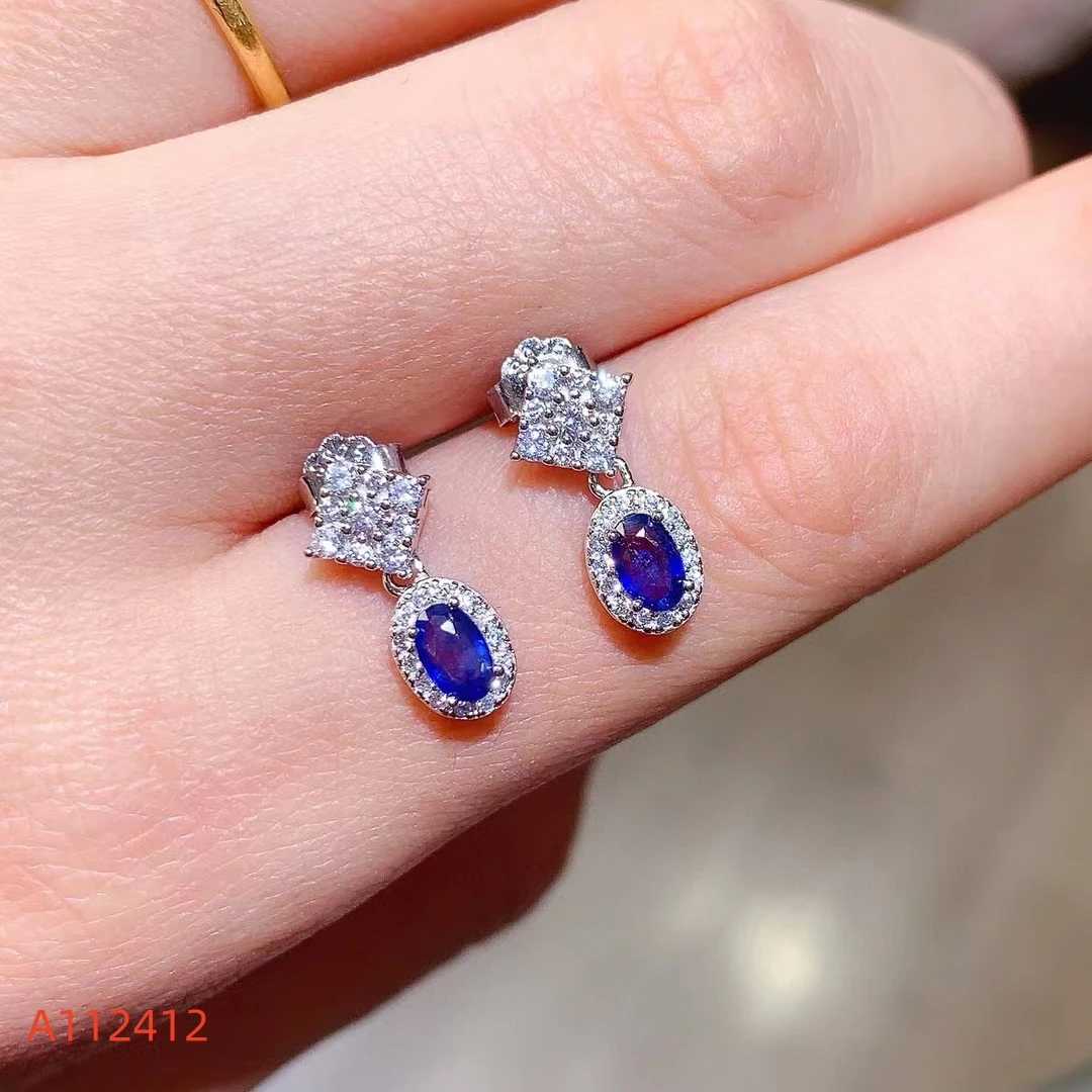 KJJEAXCMY Fine Jewelry Natural Colored Gems Women's Earrings S925 Pure Silver Exquisite Inlaid High Clarity Support Testing