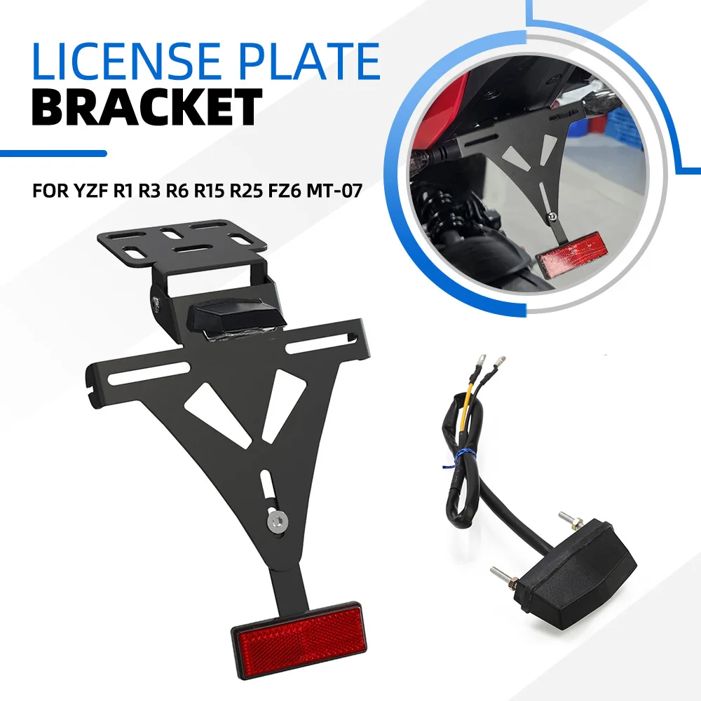 

Motorcycle Adjustable Angle License Number Plate Frame Holder Bracket For Yamaha Yzf R1 R3 R6 R15 R25 Fz6 Mt-07 Honda CBR1000R