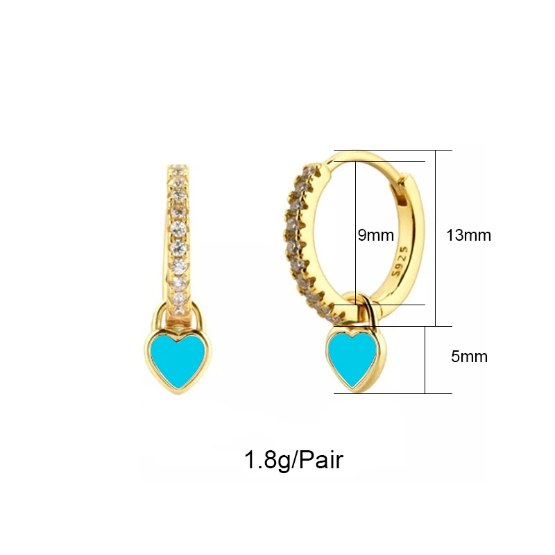 Crmya Earrings for Women Blue Zirconia Enamel Hoop Dangle Earrings Women Beach Vacation Jewelry Accessories Wholesale