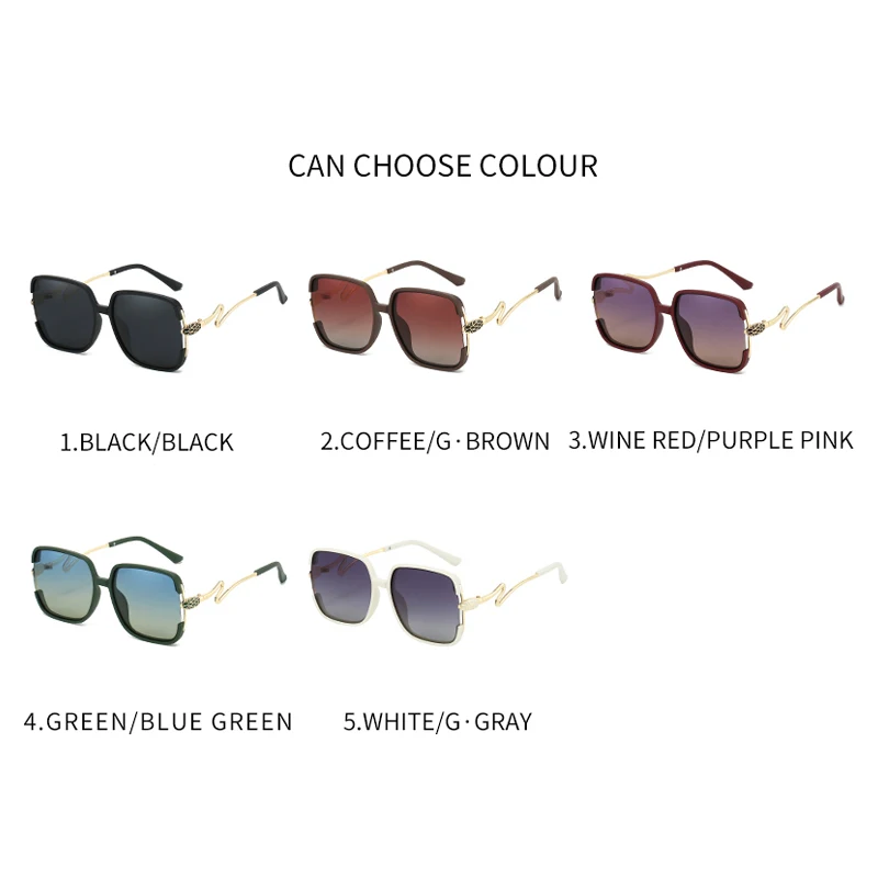 الاستقطاب المعادن التدرج مربع النظارات الشمسية النساء الرجال عالية الجودة العلامة التجارية نظارات شمسية السفر الشاطئ الذكور الإناث نظارات واقية #4