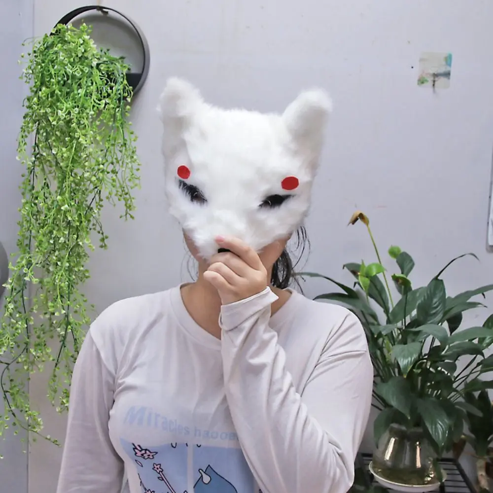 Show Party Supplies Face Mask Cosplay Prom Props Masquerade Mask Kabuki Kitsune Mask Anime Cosplay Pros Halloween Plush Mask