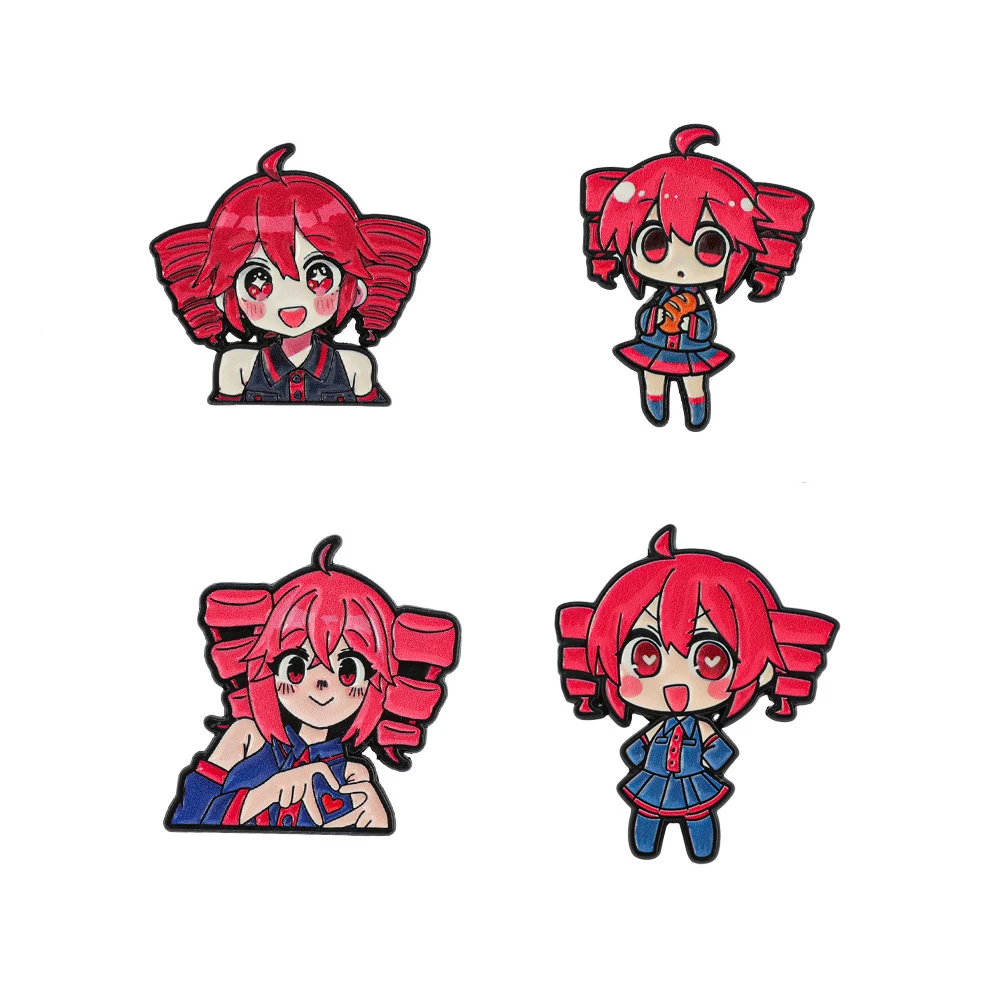 4pcs Anime Cute Cartoon Brooch Badge Kasane Teto Enamel Pin For Coat Brooch Set Fashion Lapel Badges Jewelry Gift for Friends - view 4