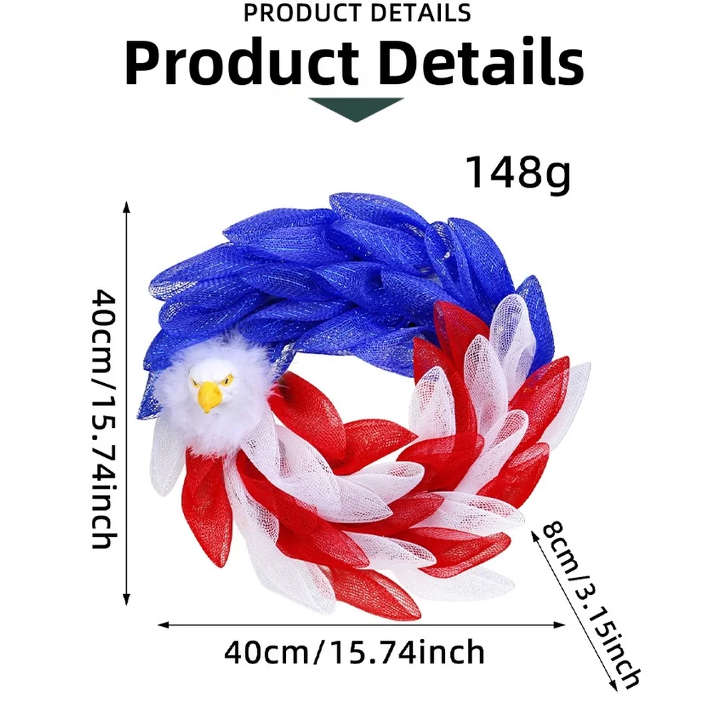ghirlanda-patriottica-in-rete-per-il-giorno-dell'indipendenza-americana-con-design-aquila-calva-per-decorazione-di-porte-finestre-e-pareti