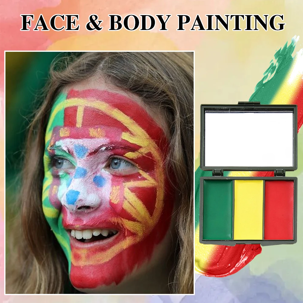 3 Colors National flag Germany France Fans Face Body Paint Camouflage Oil Men Women fan face football event face body art