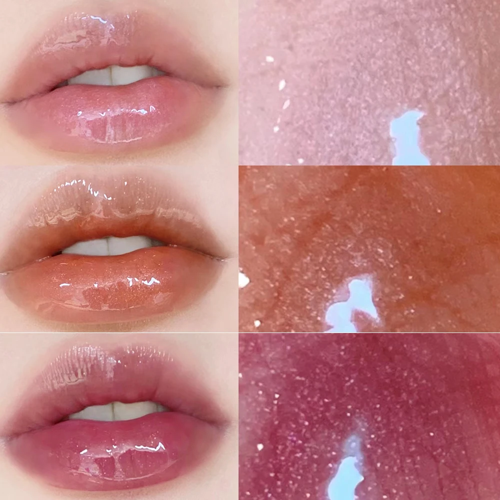 Schimmer plump ing Lippen glasur Glitter lang anhaltende feuchtigkeit spendende Lippenstift flüssig glänzend Gelee Make-up Wasser-Licht Lippen Glanz Kosmetik