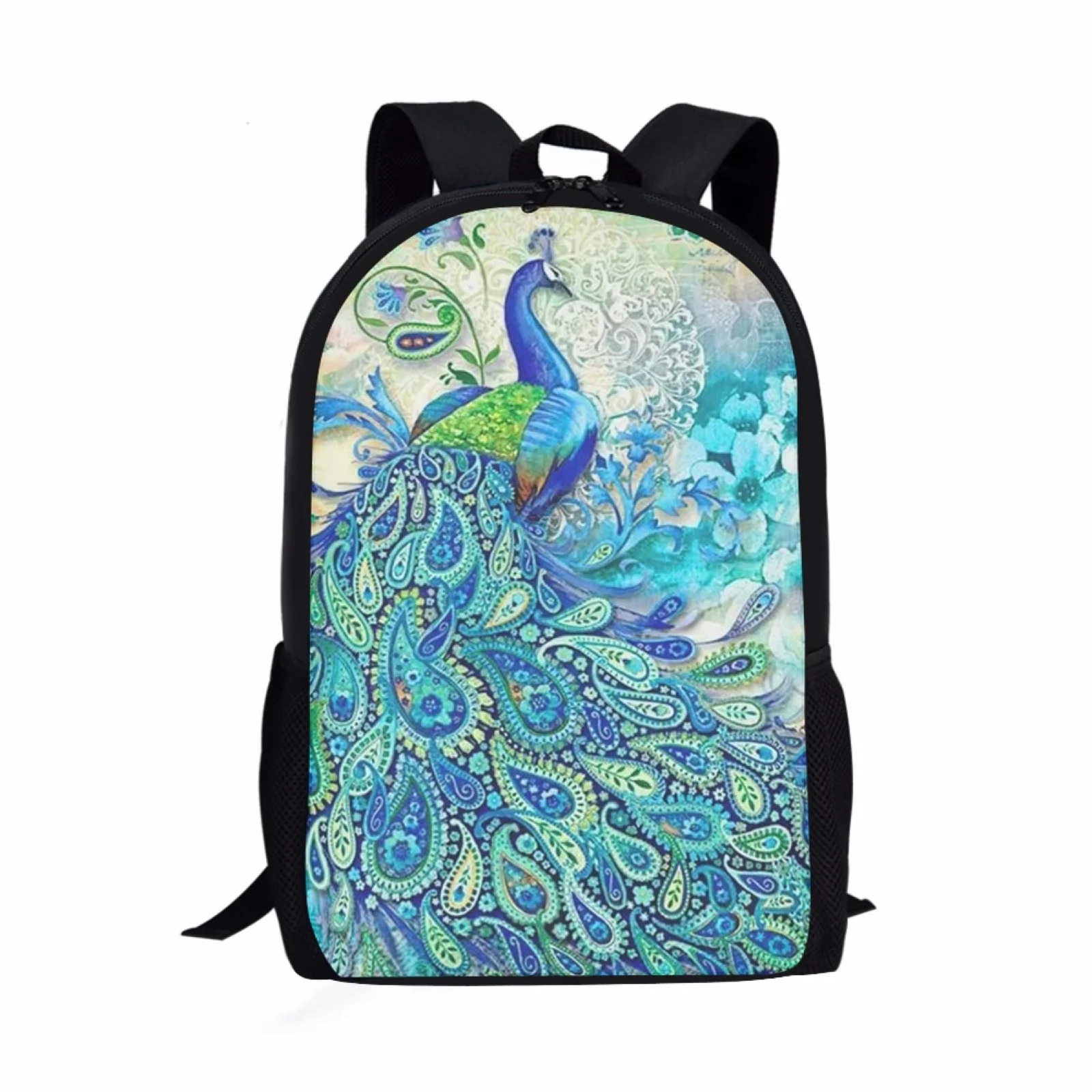 

16 inch School Bags Cute Peacock Print Children Backpack for Teenager Boy Girl Back Pack Satchel Kids Book Bag Student Schoolbag