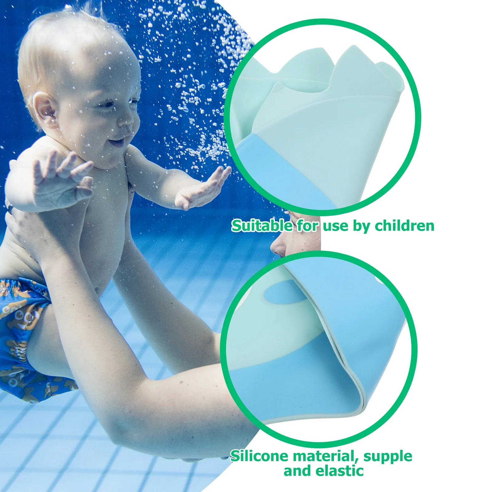 

Silicone Swim Caps Waterproof Dinosaur Design Swimming Hat for Flexible Swim Caps Swimming Hat