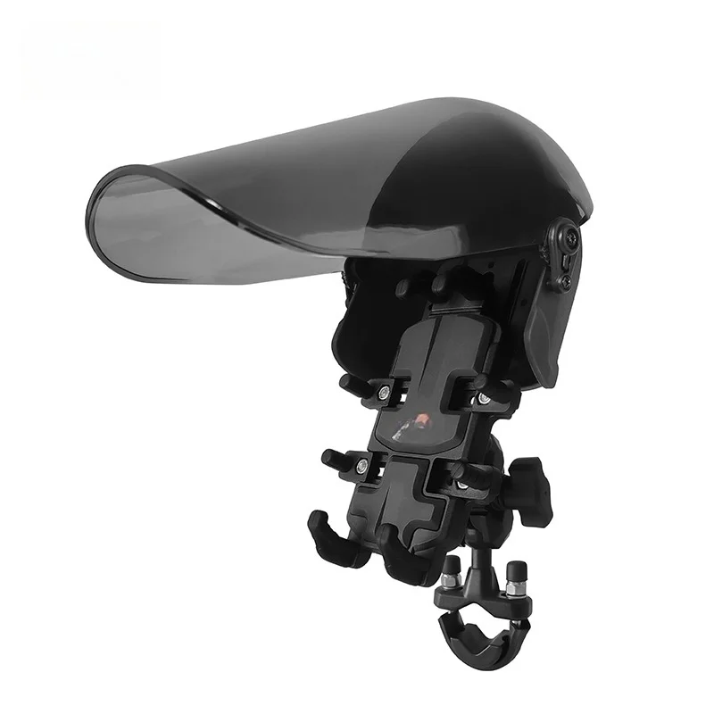 Knight motorcycle delivery phone holder, extended sunshade helmet with mecha Taurus holder