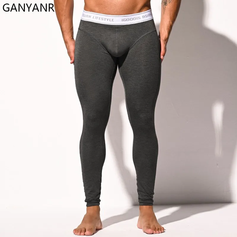 GANYANR Compression Pants Running Tights Men Gym Sportswear Leggings Sport Fitness Sexy Basketball Yoga worokout training long