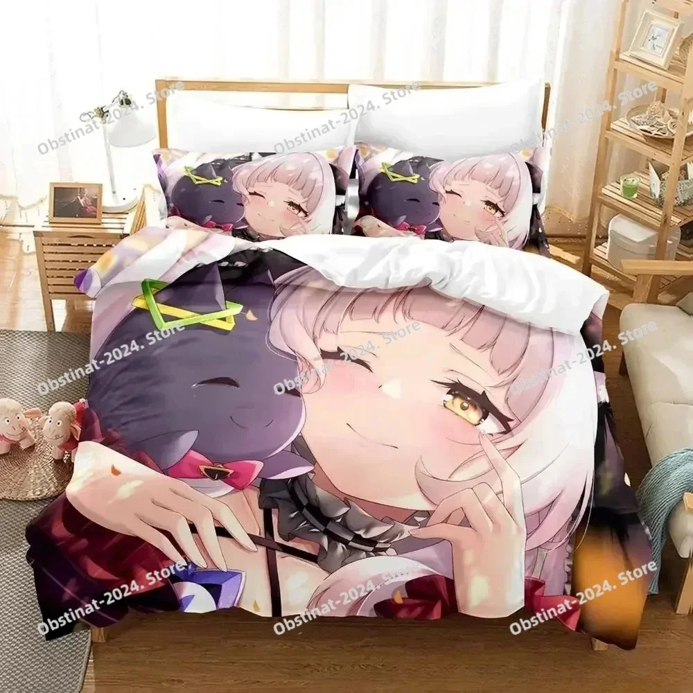 Top Murasaki Shion Bedding Set Single Twin Full Queen King Size Bed Set Adult Kid Bedroom Duvet cover Sets Anime Kawaii Girl Bed