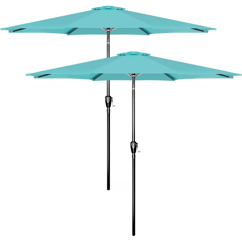 

9ft 2Pack 9 'Patio Umbrella Outdoor Table Market Yard Umbrella with Push Button Tilt/Crank