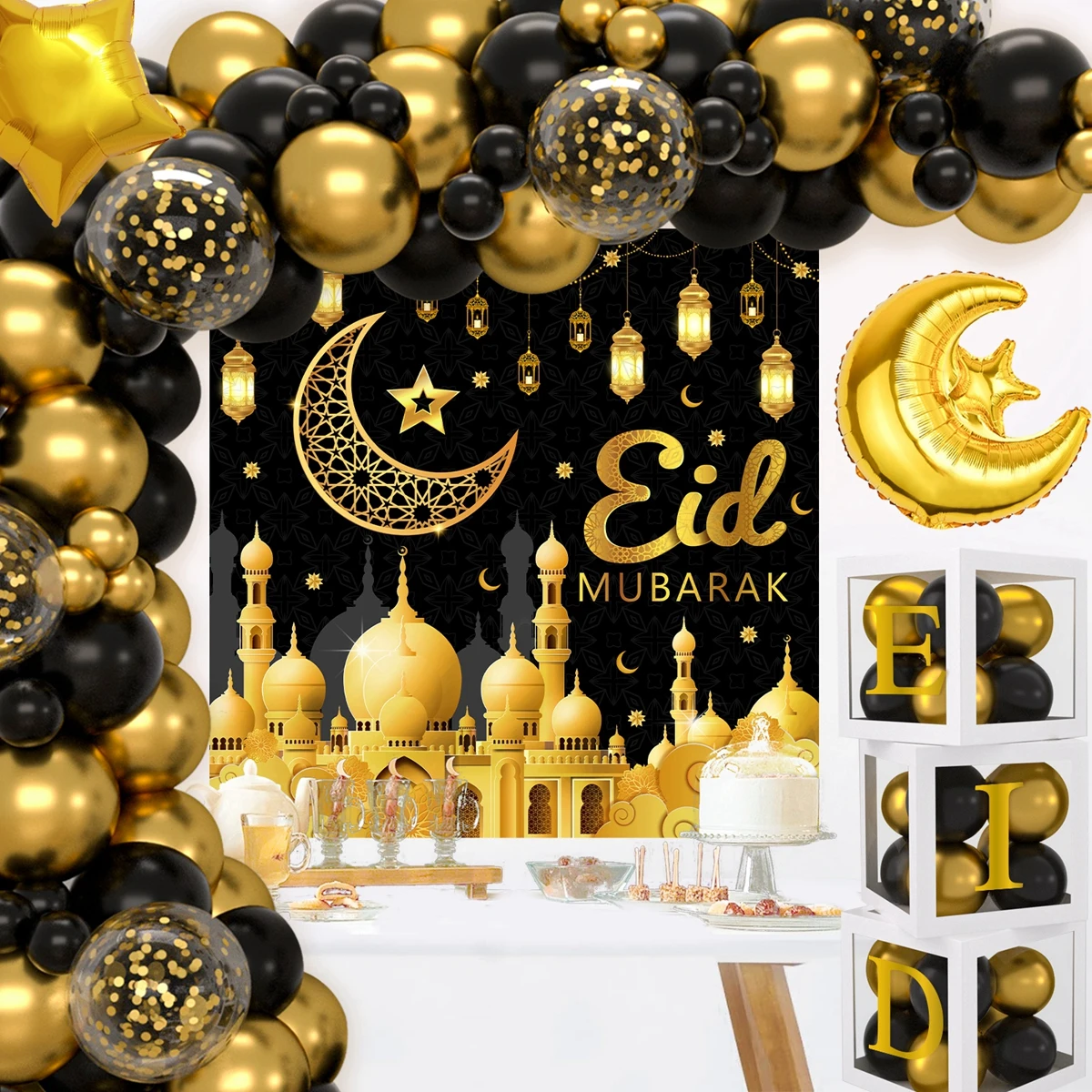 

Eid Mubarak Balloon Background Ramadan Kareem Decoration Ballons Ramadan Mubarak Muslim Islamic Festival Party Supplies 2025