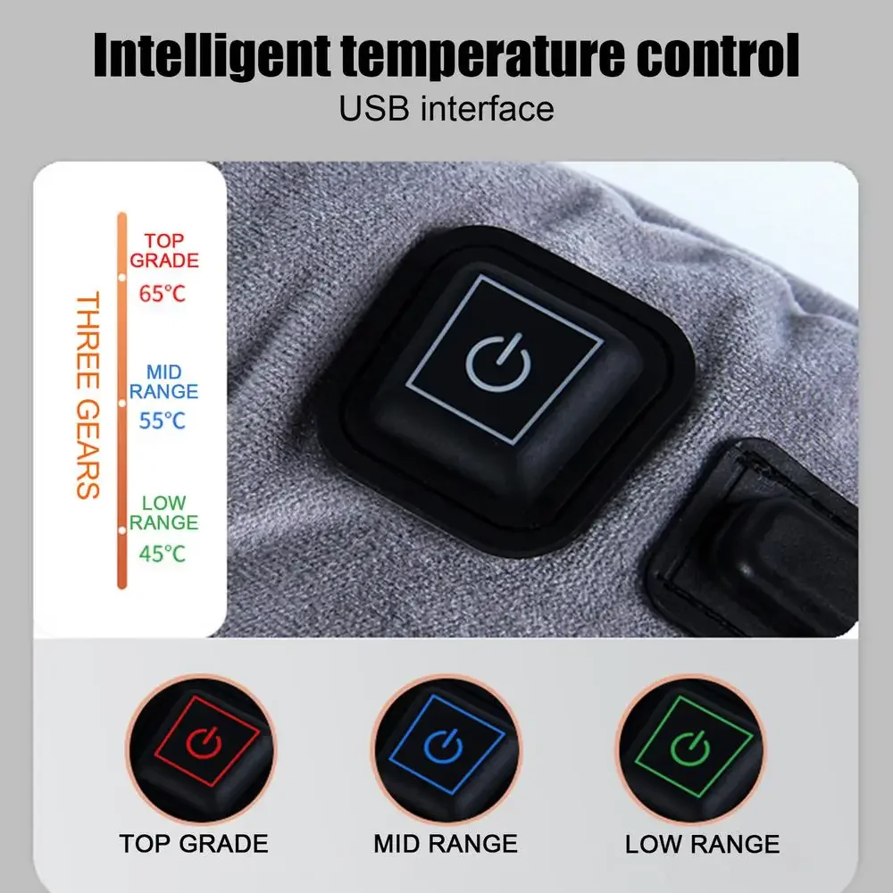 Multifunctional Electric Heating Cushion Winter Warmer Pad Pet Heating Pad for Office Car USB Charging Three-Speed Thermostat