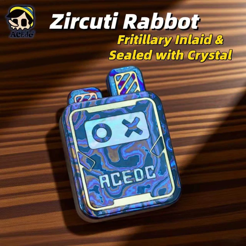 ACEdc Zircuti Rabbot Fritillaryinlaid y sellado con cristal Fidgets Slider juguetes sensoriales para aliviar el estrés para adultos