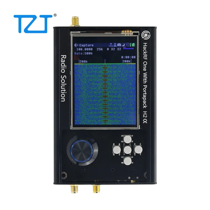 TZT 1MHz-6GHz Assembled SDR Radio Version V2.0.0 HackRF One R9 + PortaPack H2 + 5 Antennas + Data Cable