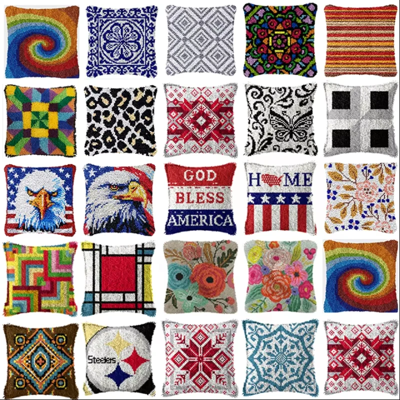 

Набор крючков-защелок с мультяшным орлом, подушка для вышивания, подушки с узлом, посылка подушки для рукоделия, крючок-защелка с геометрическим узором