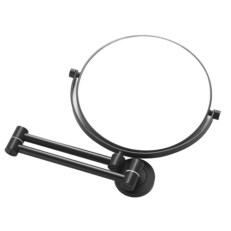 

360 ° Вращающееся настенное зеркало с LED-подсветкой, круглое, регулируемое, для макияжа, с поворотным кронштейном, компактное, для дома и ванной комнаты