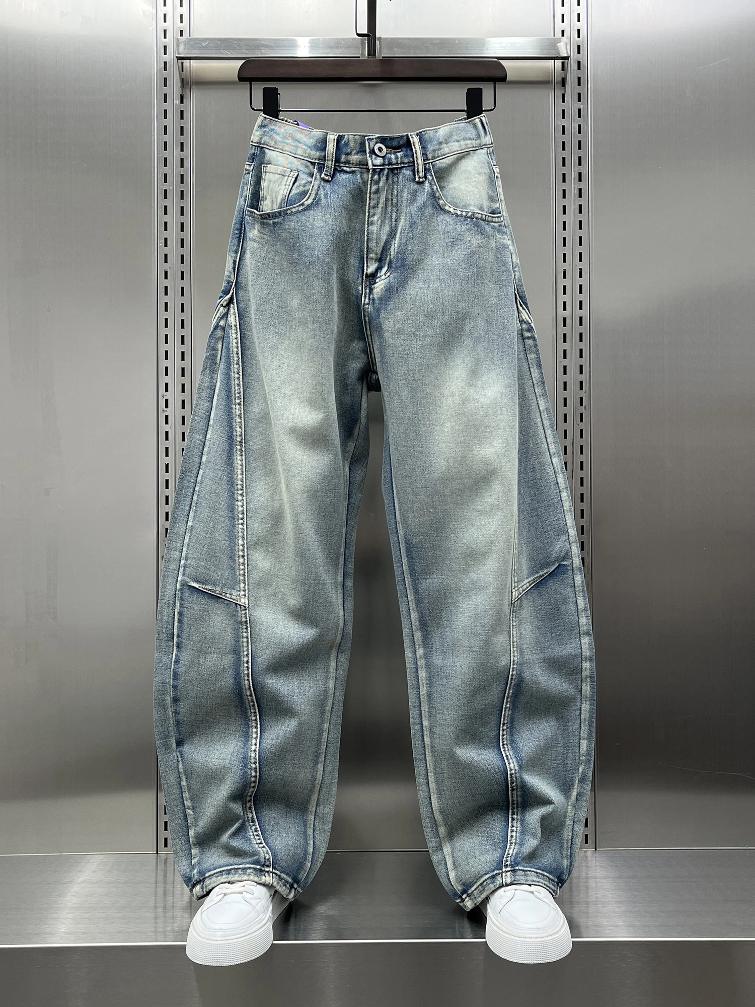 

Мужские джинсы Waed Casual Straight Leg в стиле ретро, американские, для уличной моды, весна-осень, новый тренд, брендовые, стильные повседневные брюки