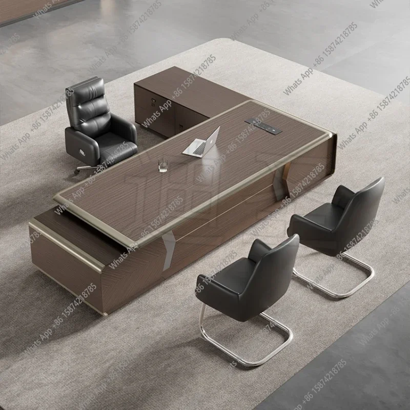 High Quality Boss Office Desk Drawers Storage Organizer Designer Computer Desks European Modern Mesa Escritorio Office Furniture