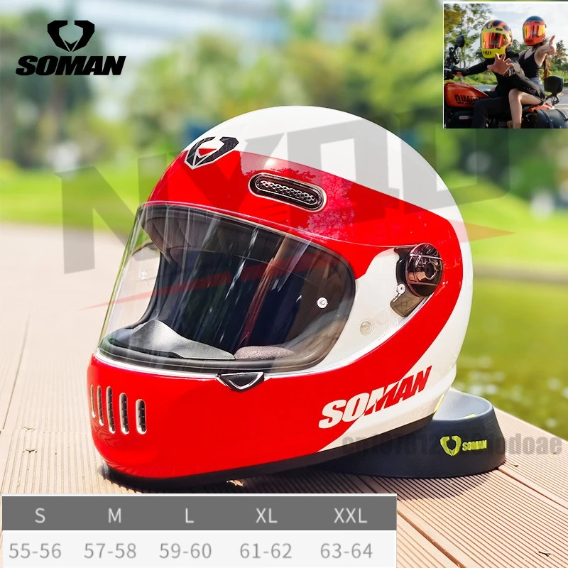 

SOMAN анфас мотоциклетный шлем ретро мото шлемы мужчина женщина Casco козырек аксессуары для мотоциклов одобренные DOT Capacetes 헬멧 오토바이헬