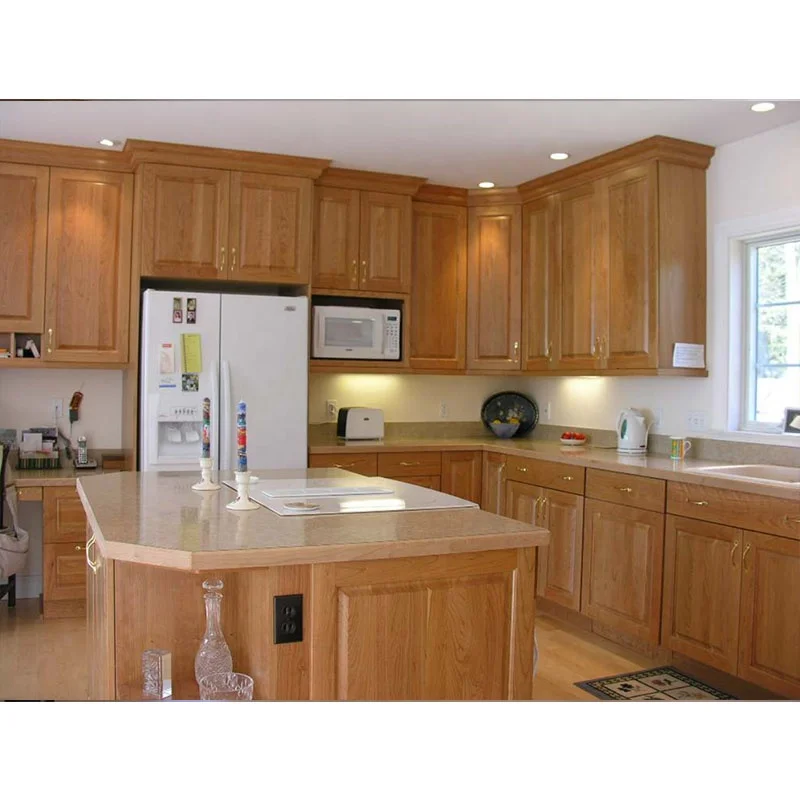 Wood kitchen cabinet for home Custom Solid Wood Style Modular Kitchen Cabinet Set