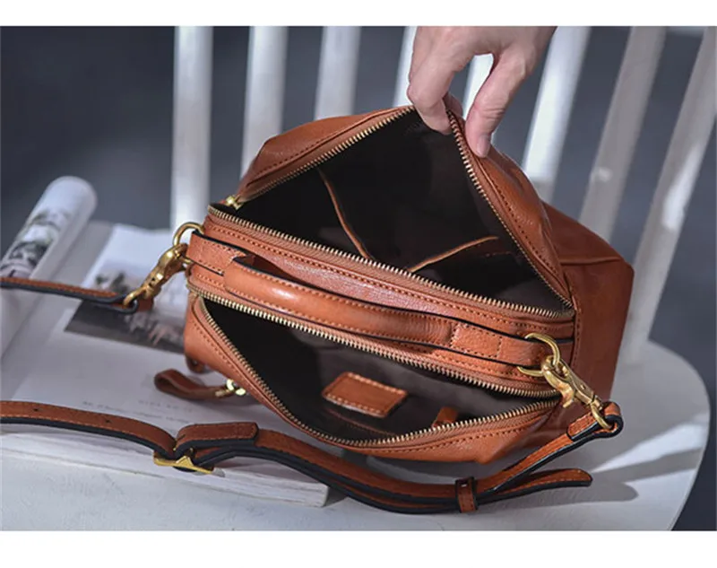 Fashion Casual Luxury Natural Genuine Leather Women's Shoulder Crossbody Bag Organizer Designer Real Cowhide Small Handbag