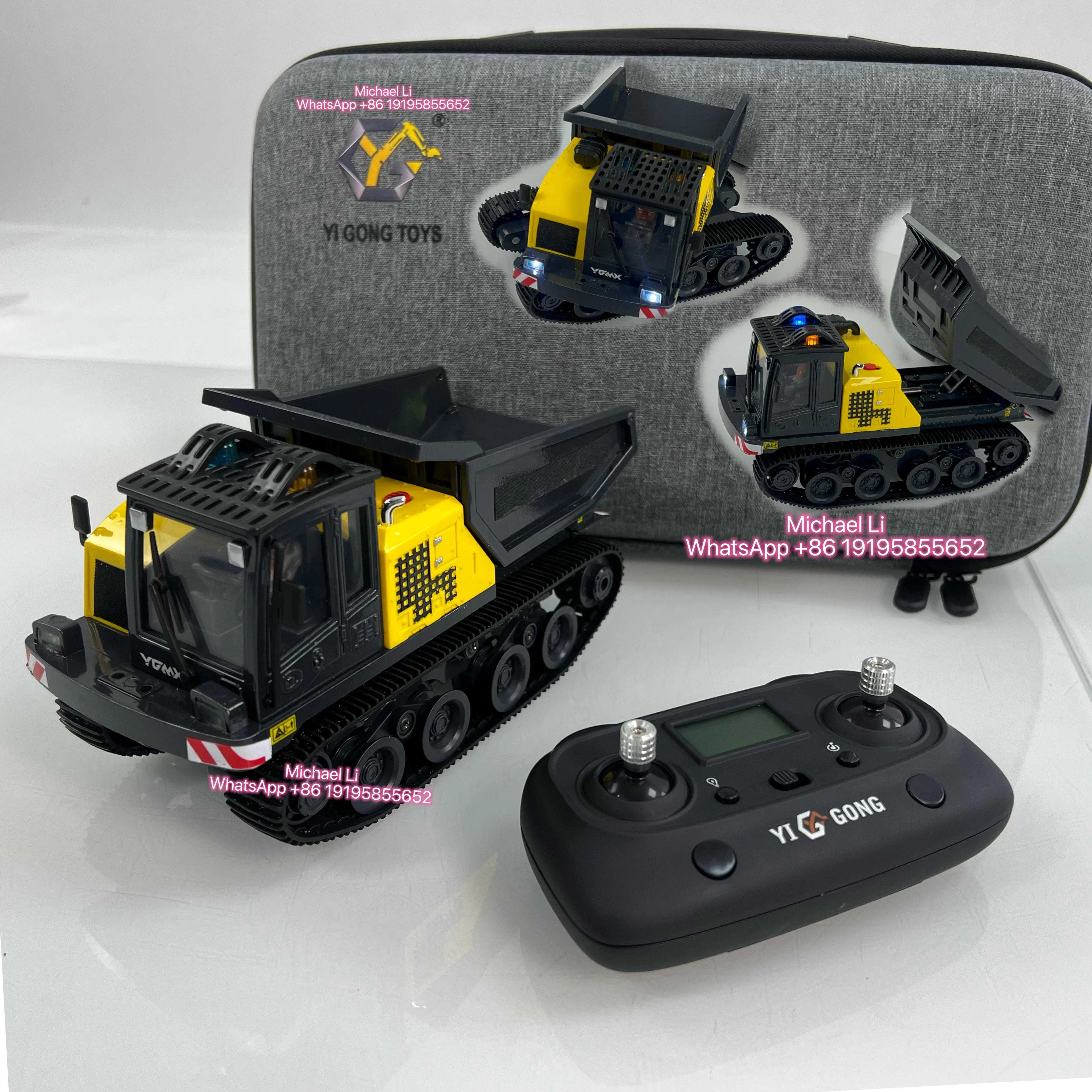 RTR 1/50 T14R パンサー 電動RCクローラー ダンプトラック 建設車両 クローラー式ティッパー 完成品モデル おもちゃ ライト サウンドユニット付き