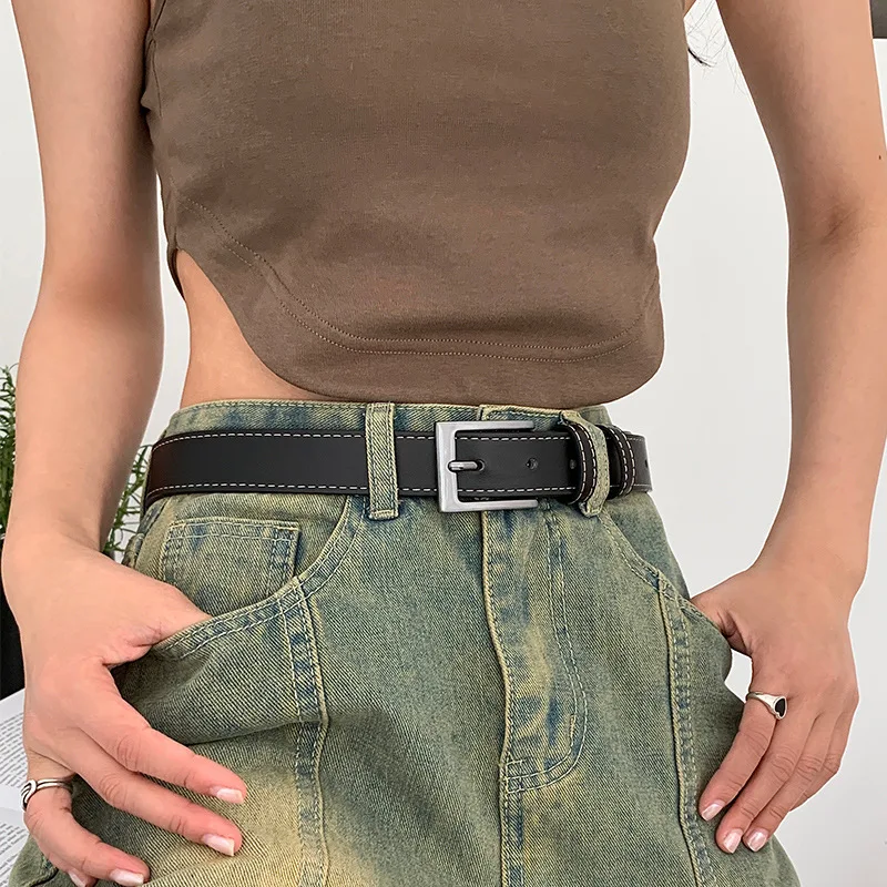 أسود بولي Belts أحزمة جلدية للرجال والنساء ، الجينز السراويل حزام ، سبيكة الموضة دبوس مشبك ، حزام الملابس ، ديكور حزام المشدات ، الكلاسيكية