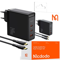 MCDODO FAST NETWORK CHARGER FOR MACBOOK GAN X USB-C USB 140W + CABLE
