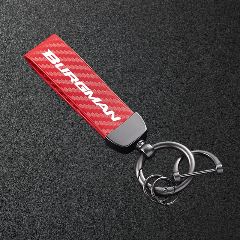 For Suzuki BURGMAN 650 400 125 200 250 AN650 AN400 AN125 AN200 Carbon Fiber Patterned Motorcycle Keychain Metal Keyring - view 5