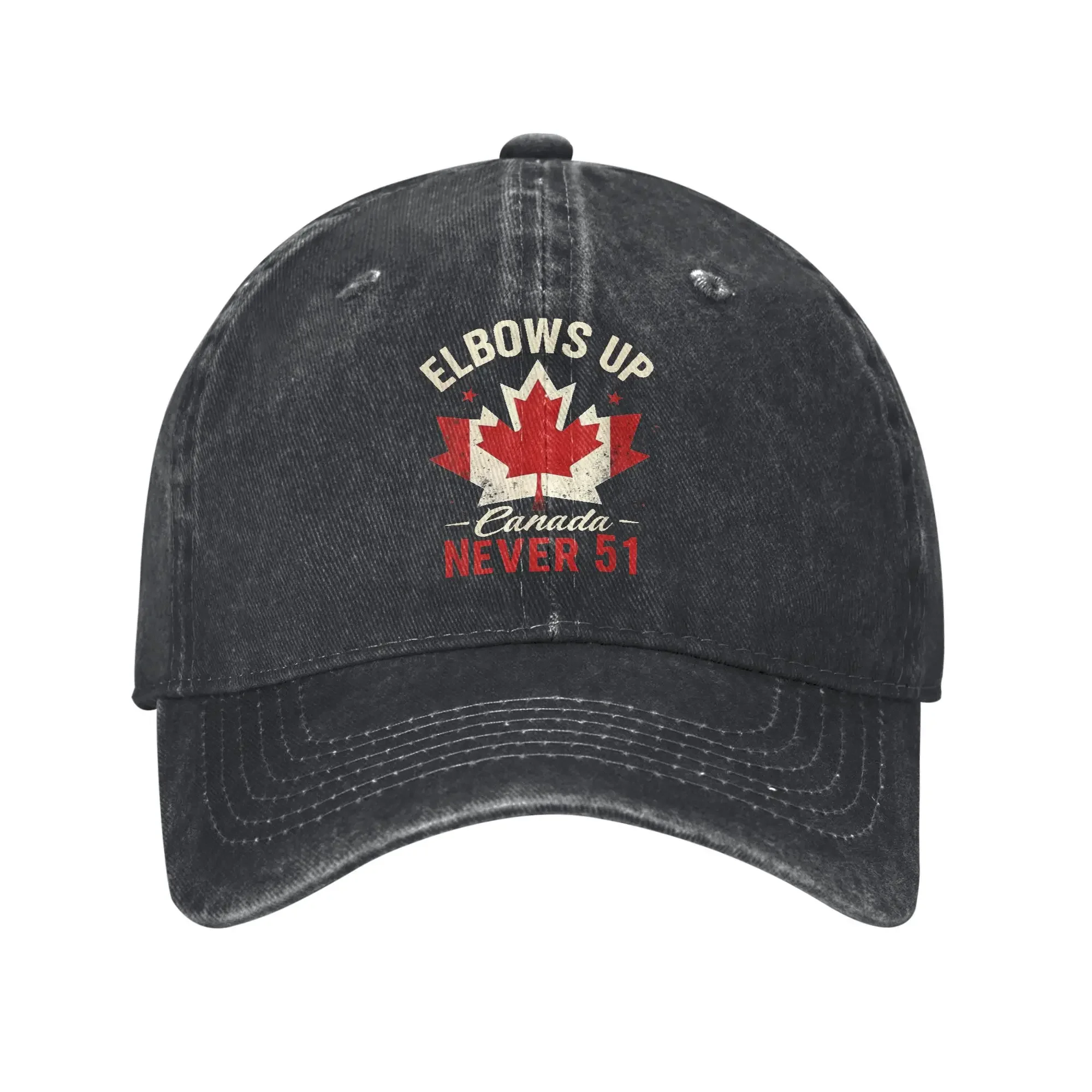 

Classic Never 51st State Canada Maple Leaf Baseball Caps Unisex Distressed Washed Snapback Cap Elbow Up Outdoor Adjustable Hat