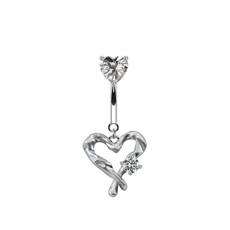 Belly Button Rings for Women Surgical Steel Belly Piercings Heart Belly rings Flower Navel Rings Body Jewelry Navel Banana