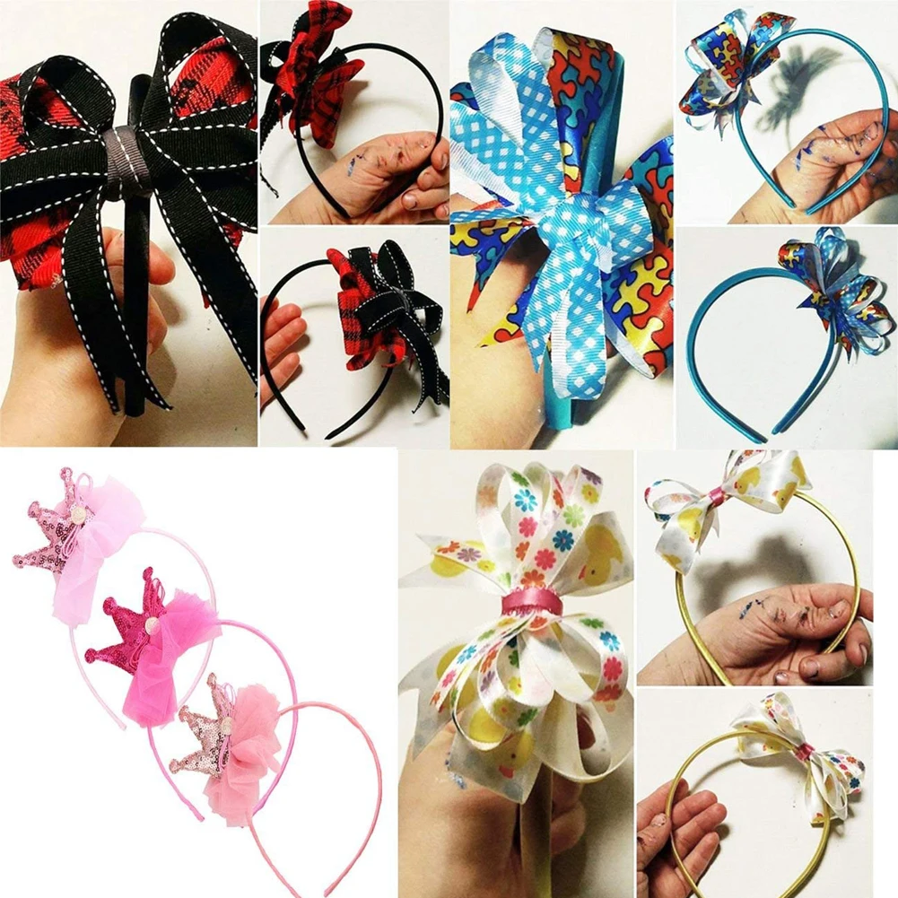 1.5/2cm Multicolor Headpieces Ribbon Headwear DIY Satin Covered Resin Hairbands for Girl Women Hair Band Accessories Dropship