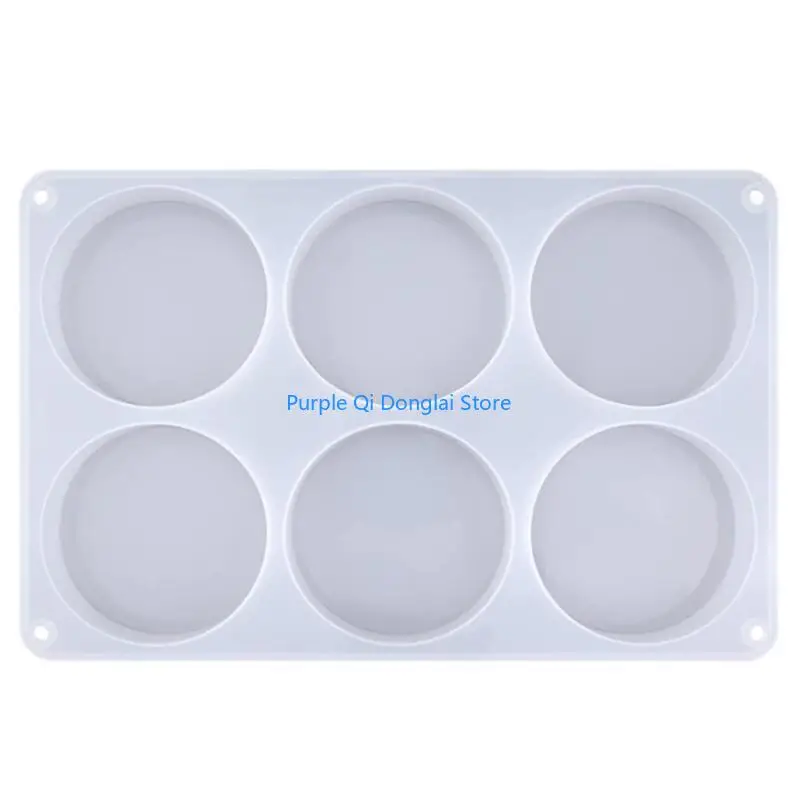 L21E 6-Cavity Thick Round Silicone Molds for Epoxy Resin Casting Cup Mats