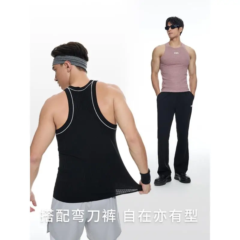 DROZENO Sports Vest Men's Summer Fitness Clothes Sleeveless Running Training Tight Clothes